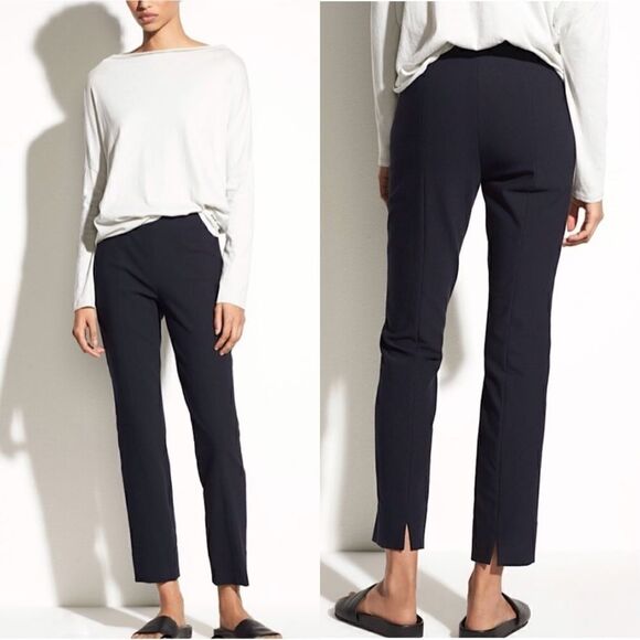 Vince Stitch Front Seam Slim Fit Ponte Pant in Coastal Blue - Picture 1 of 12